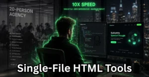 Read more about the article The Rise of the ‘Micro-Studio’: How One Developer Uses Single-File HTML Tools to Outperform 20-Person Agencies