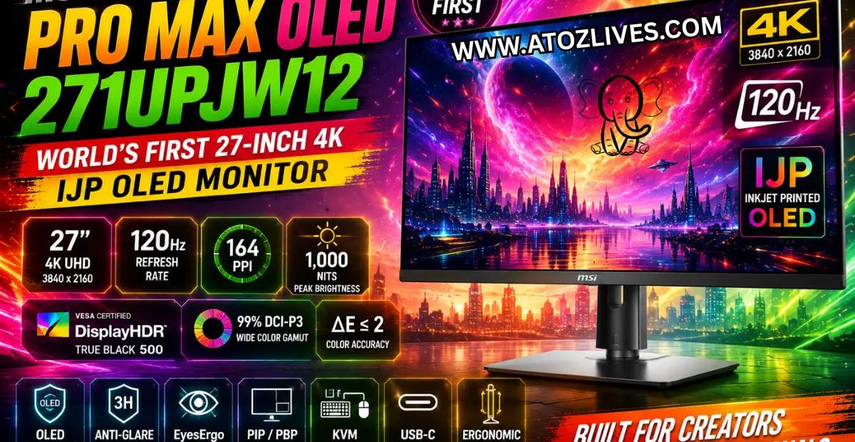 You are currently viewing MSI Unveils the PRO MAX OLED 271UPJW12: World’s First 27-Inch 4K IJP OLED Monitor