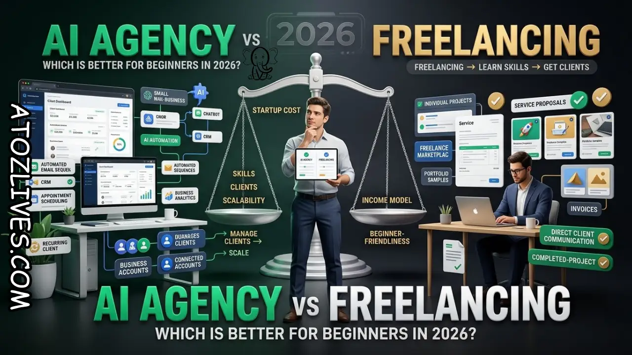 You are currently viewing AI Agency vs Freelancing: Which Online Business Is Better for a Beginner in 2026?
