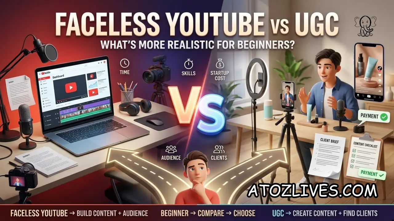 You are currently viewing Faceless YouTube vs UGC: Which Is More Realistic for a Beginner in 2026?
