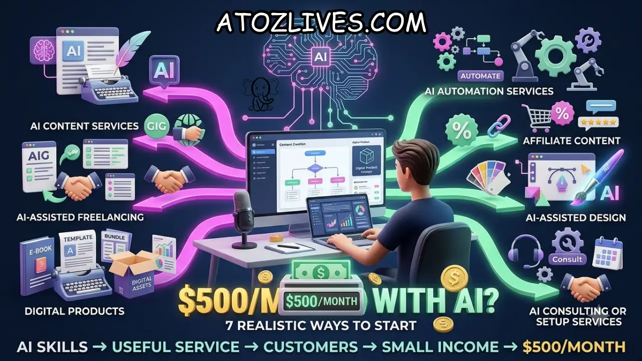 You are currently viewing Can You Really Make $500 a Month With AI? 7 Realistic Ways to Start in 2026
